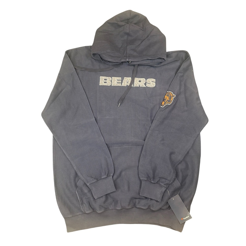 Fanatics Chicago Bears XLT Navy Blue Ribbed Hoodie XLT Tall NFL Pullover